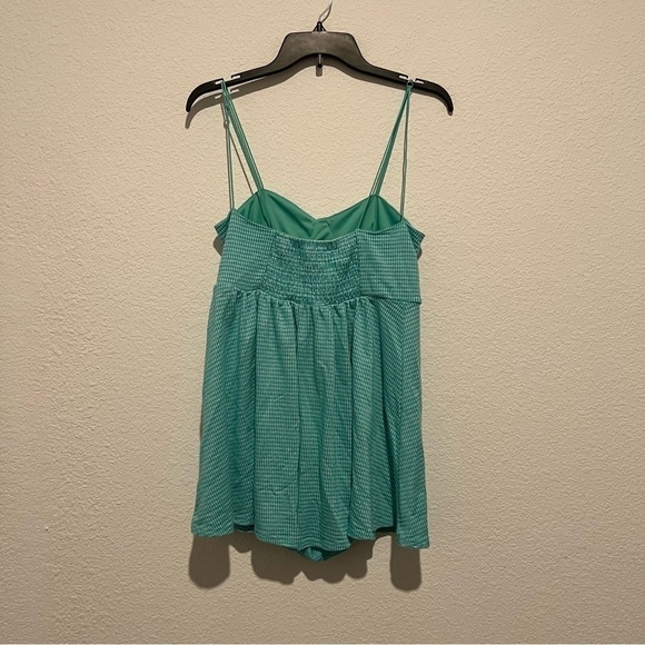 Urban Outfitters Gingham Spaghetti Strap Romper Retro Size Medium - Picture 2 of 4
